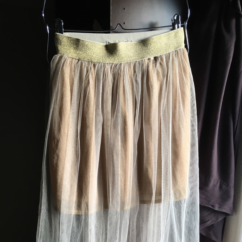 Gold tulle skirt